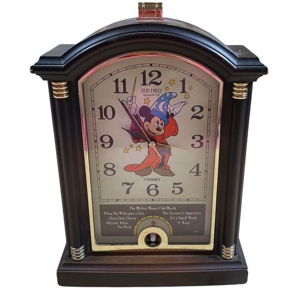 Disney Seiko Quartz Mickey Mouse Musical Alarm Clock Fantasia Parts Only - Picture 1 of 7